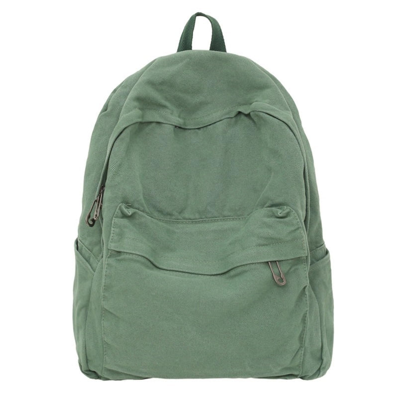 KAOBIO Canvas Backpack for Women Men Cute Vintage College Laptop Bag Hippie Grunge Casual Travel Rucksack Daypack (Green)