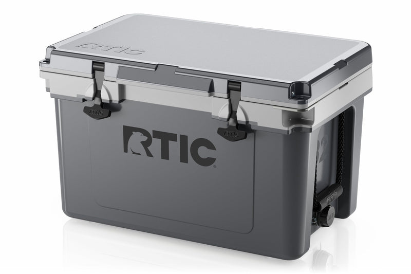 RTIC Ultra-Light 32 Quart Hard Cooler Insulated Portable Ice Chest Box for Drink, Beverage, Beach, Camping, Picnic, Fishing, Boat, Barbecue, 30% Lighter Than Rotomolded Coolers, Dark Grey & Cool Grey