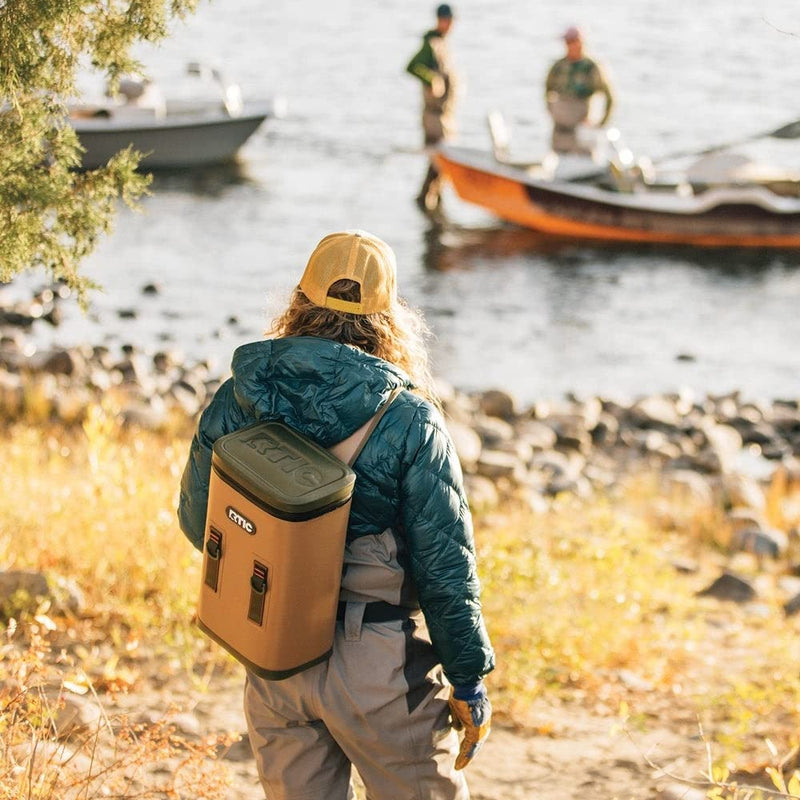 RTIC 15 Can Cooler Bag, Blue & Grey, Nylon, Waterproof, Leak-Proof Zipper