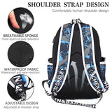 RM Family School Backpack for Boys Print Backpack Teenagers Anime Large School Bag Outdoor Reflective Daypack.Luminous Pattern Travel Laptop Backpack - With Usb Charging Port Headphone port(Blue)