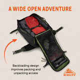 Kelty Redwing Traveler Backpack, Travel Pack with Wide U Zip Opening, Signature Wing Pockets, 30-50L Capacity (50L Black)