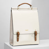Cnoles Leather Backpack Purse For Women Fashion Ladies Vintage Bags Casual College Travel Backpacks Large bag White