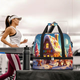 Sports Gym Bag Christmas Cookies Igloo Large Travel Duffel Bag With Shoe Compartment Foldable Waterproof Carry-On Weekend Travel Bags for Camping Overnight Yoga Hospital Travel Bags