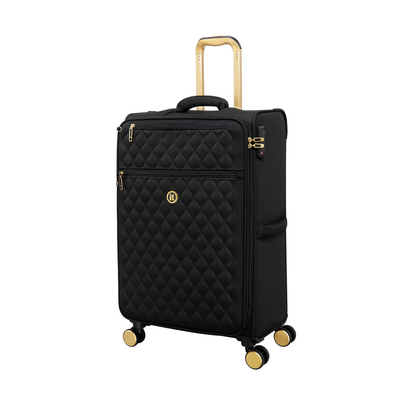 It Luggage Glimmering 28" Softside Checked 8 Wheel Expandable Spinner, Black