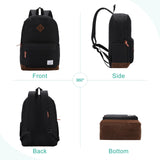 VASCHY Backpack for Men, Unisex Classic Water-resistant College School Backpack Bookbag Laptop Backpack Black