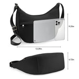 KALIDI Nylon Crescent Bag Medium Casual Shoulder Crossbody Purse with External Pocket for Women Men Travel