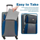 GOAWGO 4-Piece Luggage Set (20/24/28/32") with Lock | Expandable Carry-On Softshell Suitcase | Softside Lightweight Travel Suitcase Set with Spinner Wheels and Front Pocket (Navy Blue)