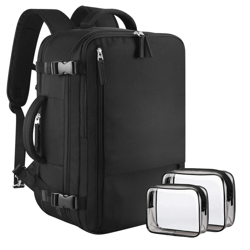 Sinaliy Large Travel Backpack for Women Men, Expandable 40L Carry On Backpack, 17 Inch Laptop Backpack College Bookbag, Waterproof Travel bag as Person Item Flight Approved