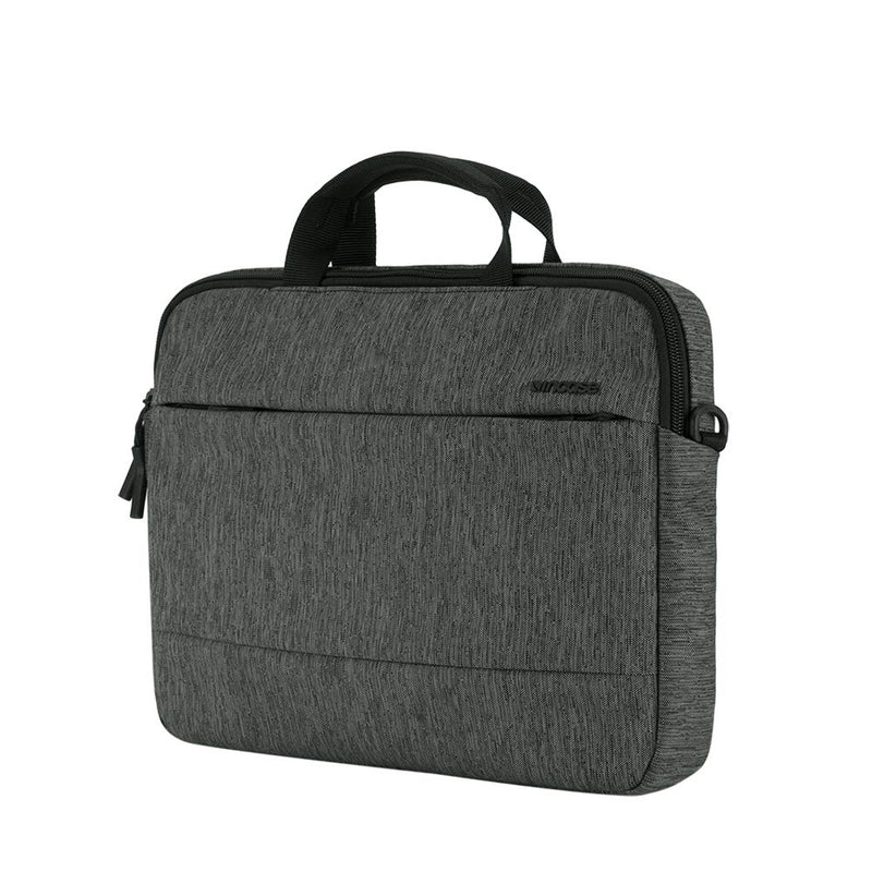 Incase City Brief Messenger Bag for 16 inch Laptops and Tablets - Plush Fleece Lined Laptop Compartment, Quick Access Pocket for Accessories, Adjustable Shoulder Strap - Heather Black/Gunmetal Grey