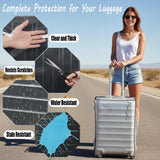 GigabitBest Suitcase Covers for Luggage – TSA Approved Clear PVC Luggage Protector Cover, Thick Transparent Waterproof Sleeve with Large Hook and Loop Closure, Fits 24" Wheeled Suitcases