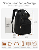 VANKANY Laptop Backpack Women, School Backpack for Teen Girls Middle High School College Students, Teacher Work Bag Nursing Bookbag, Black