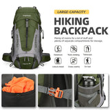 King'sGuard 60L Hiking Backpack for Men and Women Lightweight Camping Hiking Backpack with Rain Cover Large Waterproof Travel Backpack Backpacking Pack (Army Green)