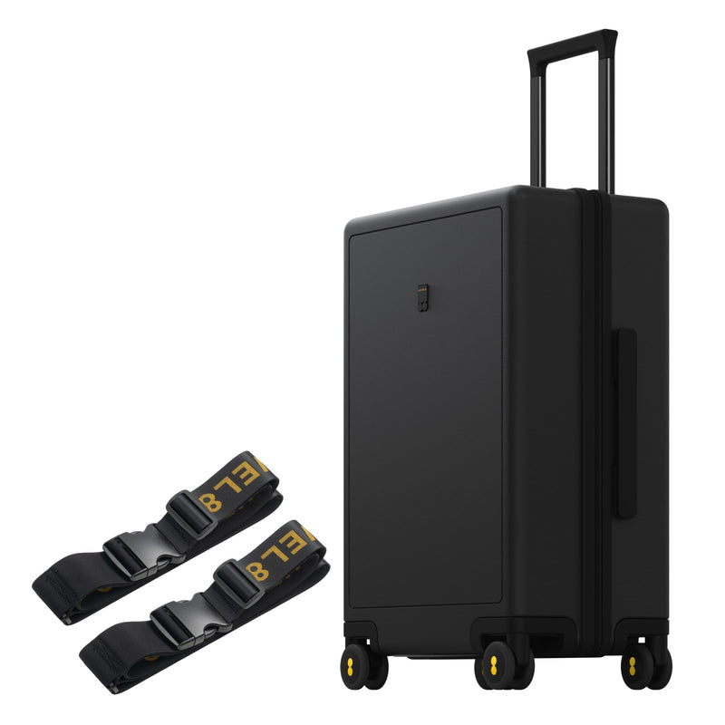 LEVEL8 Luminous 24 Inch Checked Luggage with Luggage Straps