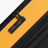 LEVEL8 Adventure Checked Hard Shell Carry on Luggage Airline Approved, Front Side-lid Opening Design,Expandable Case Wide Trolley Handle,Travel Bag with Tsa Lock, 24 Inch, Yellowblack