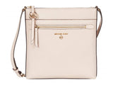 Michael Kors Jet Set Charm Small Flat Crossbody Bag, Gold-Tone Hardware/Pebble Leather/Soft Pink