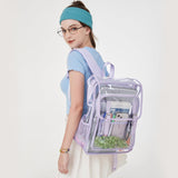 abshoo Heavy Duty Clear Backpack for School Girls Transparent School Bookbag (Purple)