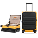LEVEL8 Top Opening Carry on Luggage Hardshell, Large Suitcases with Wheels Airline Approved, Expandable Luggage with Spinner Wheel for Men Women, 20 Inch, Yellow