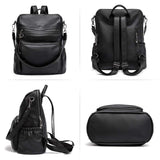CLUCI Backpack Purse for Women Black Backpack Leather Large Travel Fashion Designer Convertible Ladies Work Bags