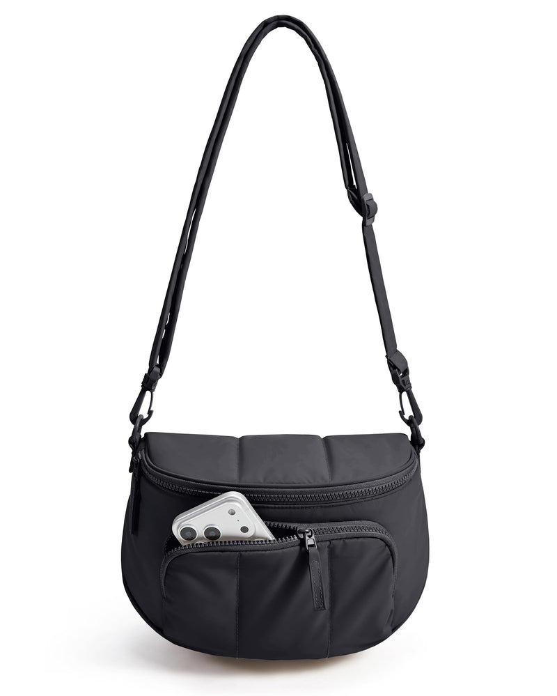 BAGSMART Puffer Crossbody Bum Bags for Women, Small Cross Body Purses for Women Travel & Work, Quilted Water-resistant Hobo