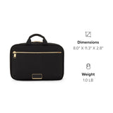 TUMI - Voyageur Madeline Cosmetic Bag - Women's Travel Makeup Toiletry Case, Lightweight with Zip Pockets and Metal Hanger - Medium, Black with Gold Hardware