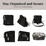 Baggallini Securtex Anti-Theft Crossbody 8.25" Small / 10" Large Travel Purse with RFID Card Slots & Cut-Resistant Strap