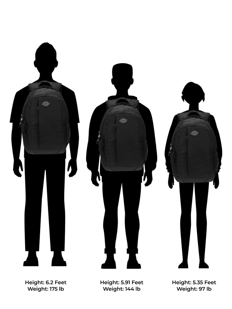 Dickies Large Laptop Backpack for Men Women, Water Resistant College Computer Bag for School Travel Work, Fits 15.6 Inch Notebook (Black)