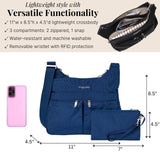 Baggallini Cross Over Crossbody Bag for Women - RFID Travel Bag with Adjustable Strap - Lightweight Water-Resistant Crossbody Purse