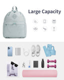 WANDF Drawstring Backpack for Women, Lightweight Gym Bag with Yoga Mat Strap, Water-Resistant String Backpack with Mesh Pocket (Grey, Patent Pending)