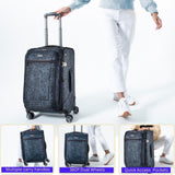 Ricardo Beverly Hills Avalon Softside Carry-On Luggage Made with Sustainable 100% Recycled PET (rPET), Lightweight, Eco-Friendly Travel, Expandable, Dual Spinner Wheels, Serengeti Night, 20-inch