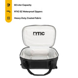 RTIC Ultra Dry Duffle Pack, Waterproof Outdoor Backpack Floating Bags for Hiking, Travel, Camping, Boating, Backpacking, 60L, Black & Graphite