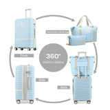 Joyway Luggage Set 4 Piece Suitcase Sets with Spinner Wheel,Hardside Expandable Travel Laggage with TSA Lock(18/20/24/28 Lightblue)