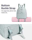 WANDF Drawstring Backpack for Women, Lightweight Gym Bag with Yoga Mat Strap, Water-Resistant String Backpack with Mesh Pocket (Grey, Patent Pending)