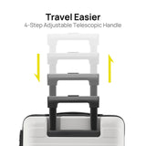 NINETYGO Carry On Luggage 22x14x9 Airline Approved, 20 Inch Luggage with Smooth Spinner Wheels, Lightweight, Hard Shell PC Suitcase Carry-On, Travel Luggage, TSA Approved (Lily White, Rhine Basic)