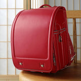 Baobab's wish Ransel Randoseru Backpack Semi-automatic satchel Japanese school bag for girls and boys PU leather bab-rng58 (Red)