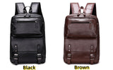 ORILOOSEN PU Casual Backpack，Men Women casual Leather laptop backpack，Daily commuter leather backpack，work bag (Brown)
