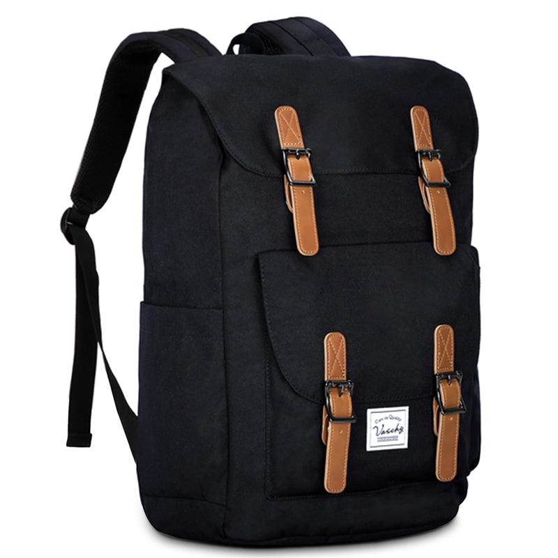 Chase Chic Backpack for Men Women, Vintage Rucksack Bookbag 15.6 inch Fashion Bag Unisex Casual Daypack for Travel,College,Work(Black)