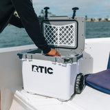 RTIC 22 QT Ultra-Light Wheeled Cooler with Handle, Hard Insulated Portable Ice Chest Box for Beach, Drink, Beverage, Camping, Picnic, Fishing, Boat, Barbecue, Marine/Canvas