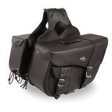 Milwaukee Leather SH665ZB Black Large Braided Zip Off PVC Throw Over Motorcycle Saddlebags - One Size