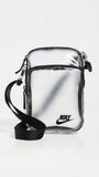 Nike, Unisex, Heritage Crystal Crossbody Bag (4L), Clear/Black/Black, One-Size