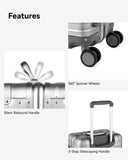 All Aluminum Carry On Luggage with Wheels, AV Zipperless Hardshell Suitcase with TSA Lock (ZX-Enhance, Silver, 20 Inch)