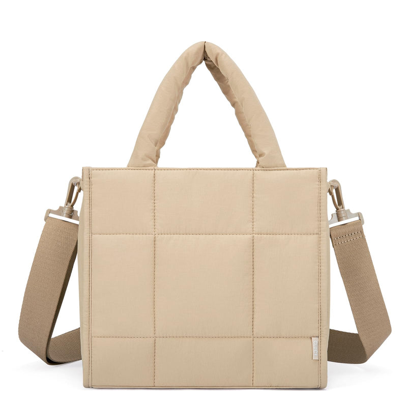 CLUCI Puffer Tote Bag for Women, Quilted Puffy Handbag, Lightweight Travel Crossbody Bag, Shoulder Purses for Shop Work Gym