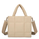 CLUCI Puffer Tote Bag for Women, Quilted Puffy Handbag, Lightweight Travel Crossbody Bag, Shoulder Purses for Shop Work Gym