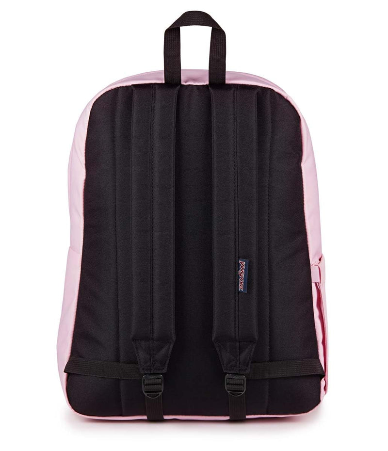 JanSport SuperBreak Plus Backpack with Padded 15-inch Laptop Sleeve and Integrated Bottle Pocket - Spacious and Durable Daypack for Work and Travel - Pink Ice