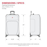 SwissGear Sion Softside Expandable Luggage – Medium Checked Suitcase with 360 Degree Wheels & Retractable Handle – 25 Inch, Perfect for 1-7 Night Trips – Black