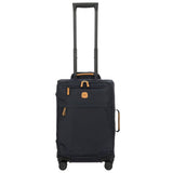Bric's X-Travel 21” Carry-On Spinner – Luxury Softside Luggage with 360° Wheels, Recycled Water-Resistant Fabric, Interior Pockets, and Leather Details – Navy