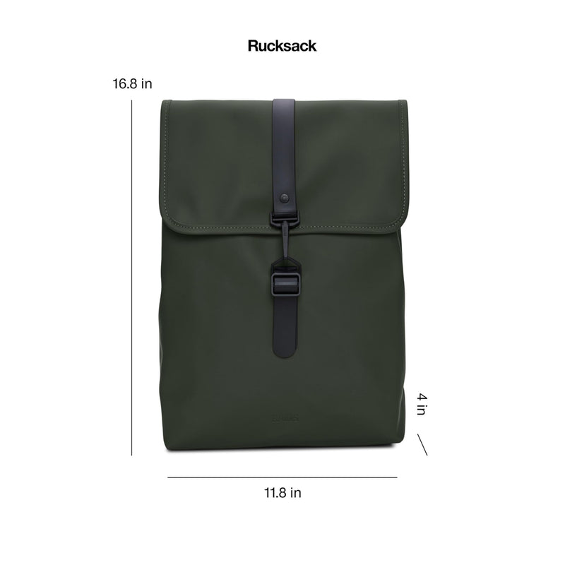 RAINS Rucksack for Men and Women - Waterproof Backpack for Commutes on Bike or Foot (Green)