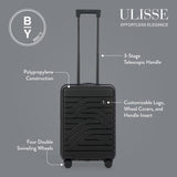 Bric's B|Y Ulisse Carry-On Spinner – Lightweight Hard Shell Luggage, Smooth 360° Double Wheels, TSA Combination Lock, USB Port & Interior Organization - 21 Inch, Black