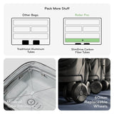 Peak Design Roller Pro Carry-On, Black, Expandable Small Suitcase with Wheels, Carbon Fiber Handle, Drawbridge Opening, Hybrid Soft/Hard Shell, Custom Hardware, Fits XL Camera Cube or Packing Cubes