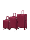 It Luggage Lustrous Luxe 3 Piece Softside 8 Wheel Spinner Set, French Port
