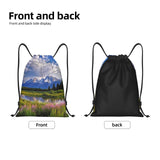 Drawstring Backpack Bag grand teton national park Sports Gym Sackpack for Men & Women, Waterproof Cinch Bags for Travel